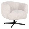 Fauteuil pivotant Estelle blanc creme 4