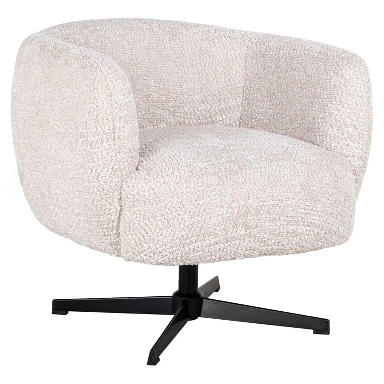 Fauteuil pivotant Estelle blanc creme 4