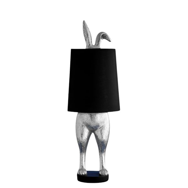 Grande Lampe Lapin Hiding Bunny Argent - Werns - Fantaisie et Élégance
