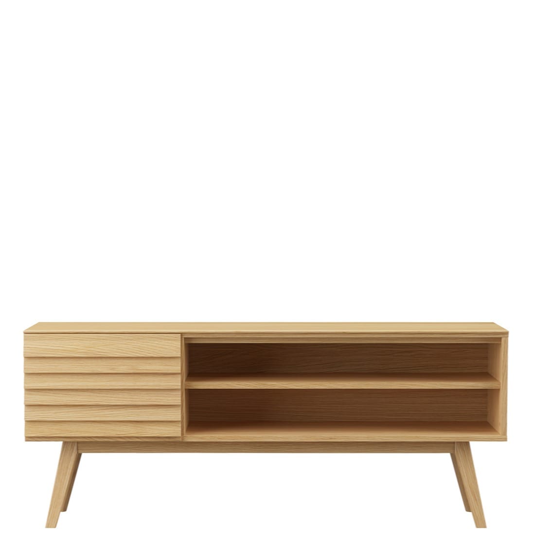 Meuble TV Chene Naturel CASO 777 style scandinave Chene clair CASO 777 pieds droits massif design designer Steffensen Wurth majdeltier 2