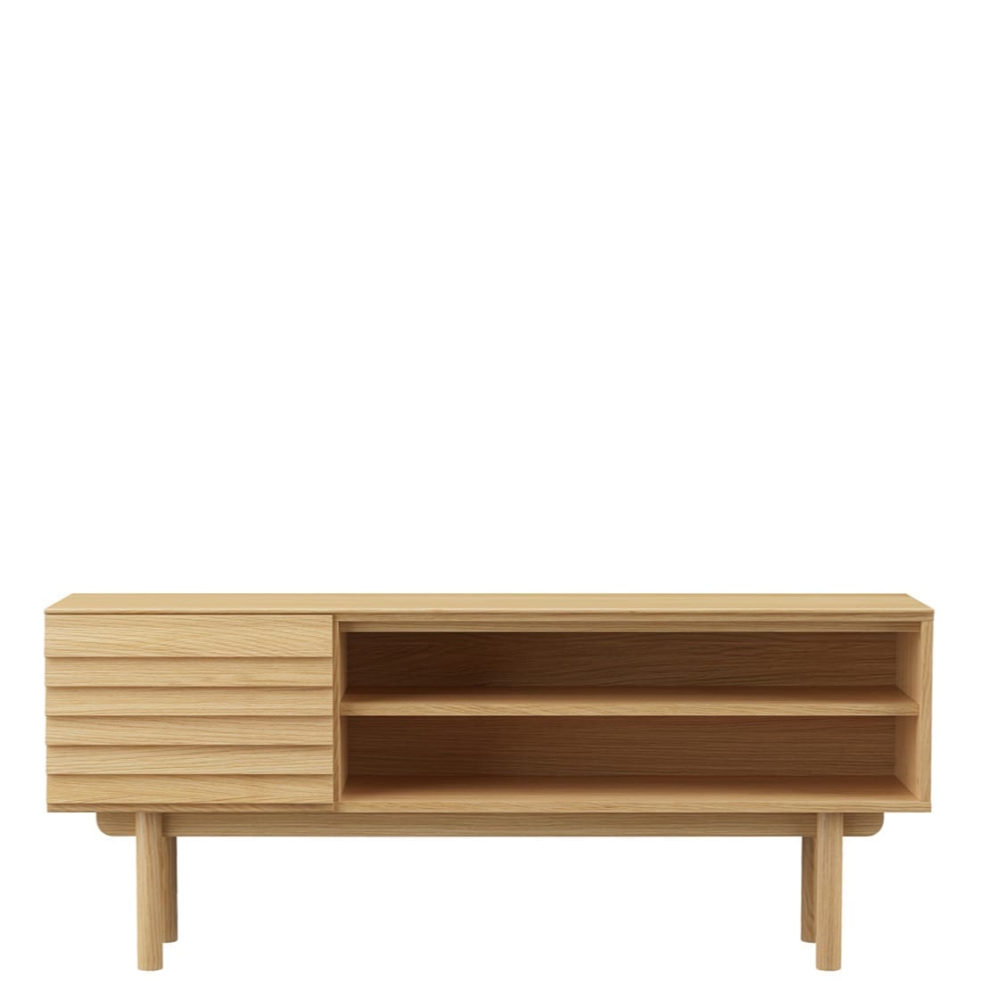 Meuble TV Chene Naturel CASO 777 style scandinave Chene clair CASO 777 pieds droits massif design designer Steffensen Wurth majdeltier 5