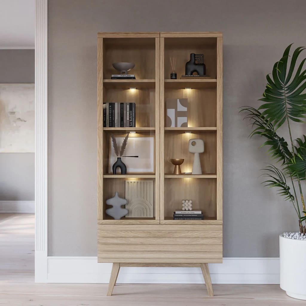 Vitrine Chene Blanchi CASO 777 style scandinave Chene clair CASO 777 pieds inclines massif design designer Steffensen Wurth majdeltier 3