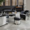 Fauteuil Club DC3 Cuir style aviateur, aluminium poli