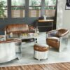Fauteuil Club DC3 Cuir marron style aviateur