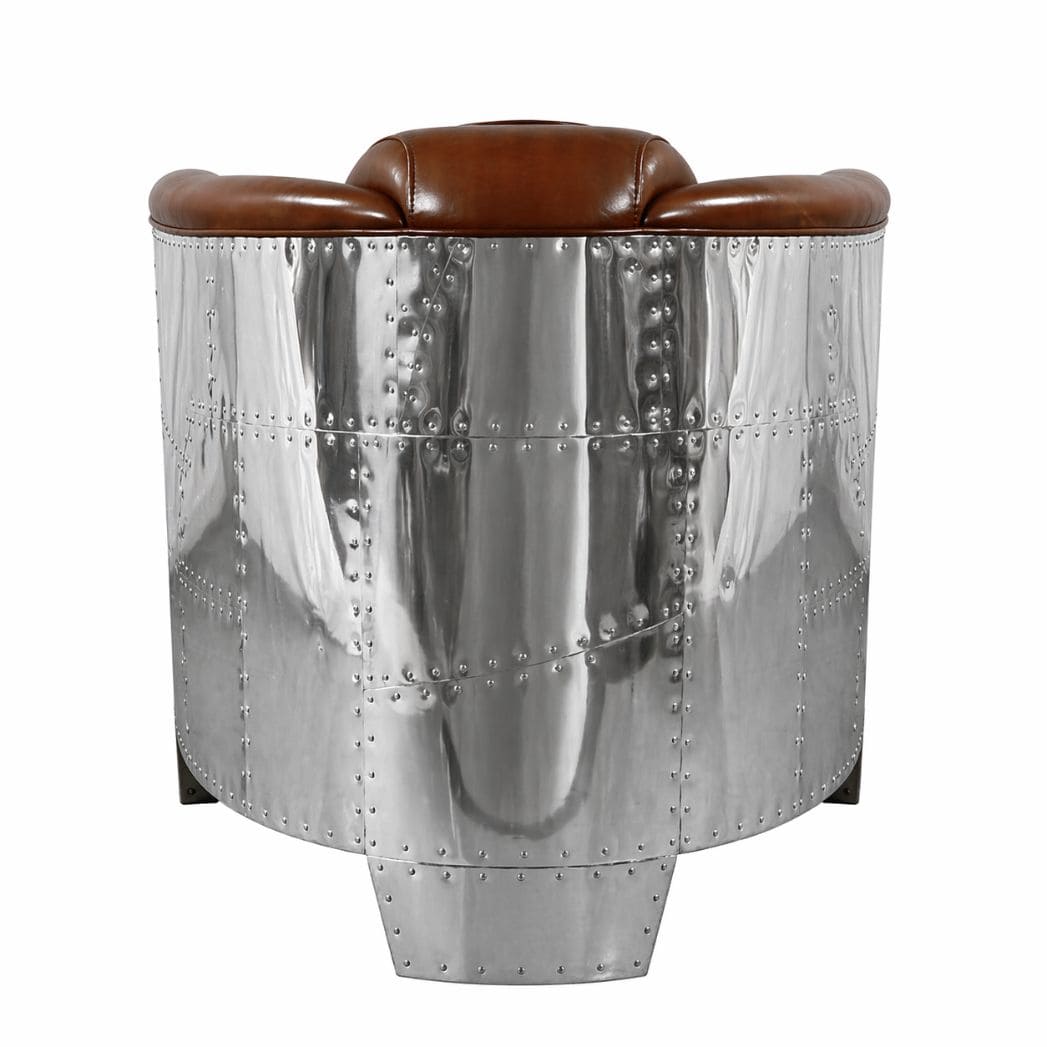 Fauteuil Club DC3 Cuir marron style aviateur