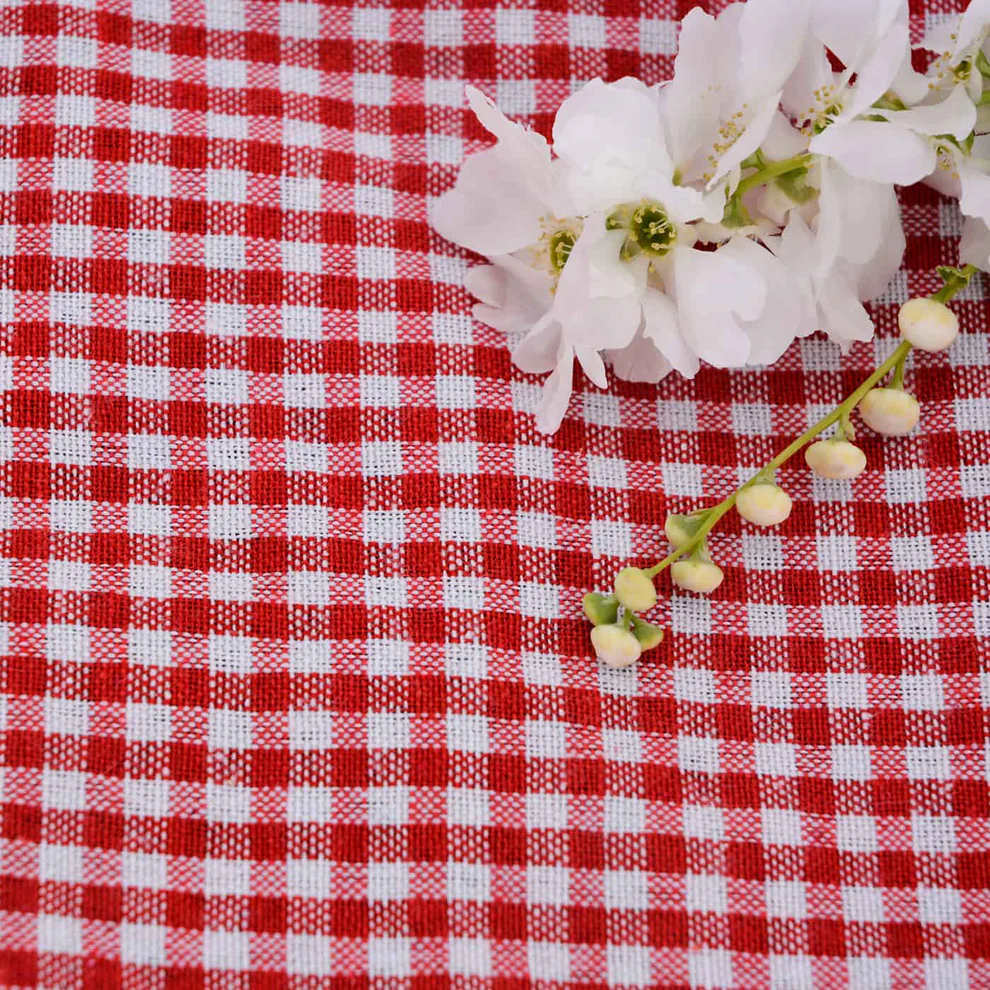 Nappe pique-nique carrée vichy rouge 140 × 140 cm imperméable