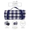 Nappe pique-nique carrée carreaux bleus et blancs 140 × 140