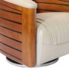 Fauteuil Club pivotant Nautilus cuir beige