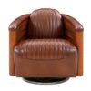 Fauteuil Club pivotant Nautilus cuir marron vintage