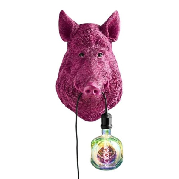 Applique Murale Sanglier Willy Magenta - WERNS®