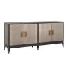 Buffet Bloomville 4-portes-buffet-classique-chic-intemporel-chéne-noir-cuir-majdeltier Buffet Bloomville 4 portes buffet classique chic intemporel chene noir cuir majdeltier