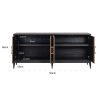Buffet Bloomville 4-portes-buffet-classique-chic-intemporel-chéne-noir-cuir-majdeltier-4 Buffet Bloomville 4 portes buffet classique chic intemporel chene noir cuir majdeltier 4