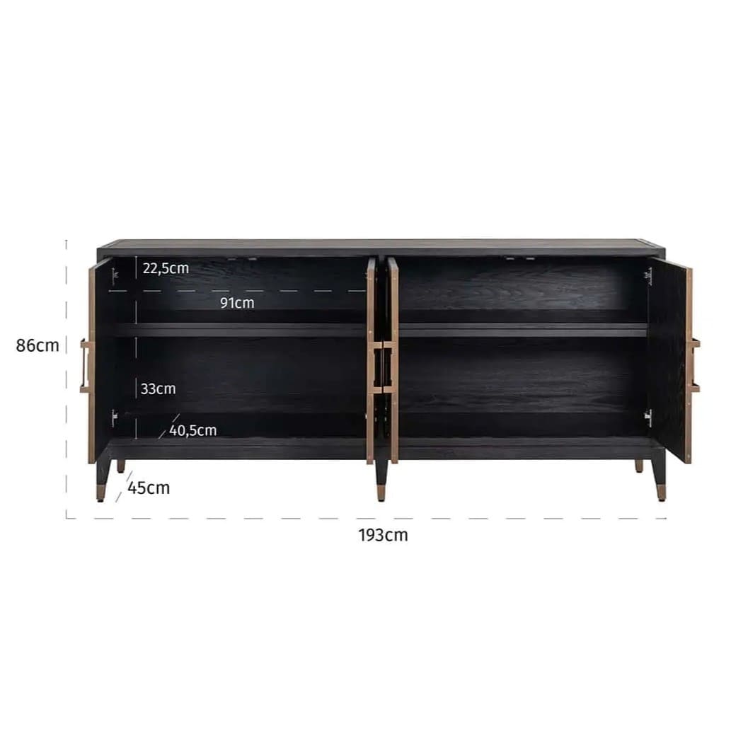 Buffet Bloomville 4-portes-buffet-classique-chic-intemporel-chéne-noir-cuir-majdeltier-4 Buffet Bloomville 4 portes buffet classique chic intemporel chene noir cuir majdeltier 4