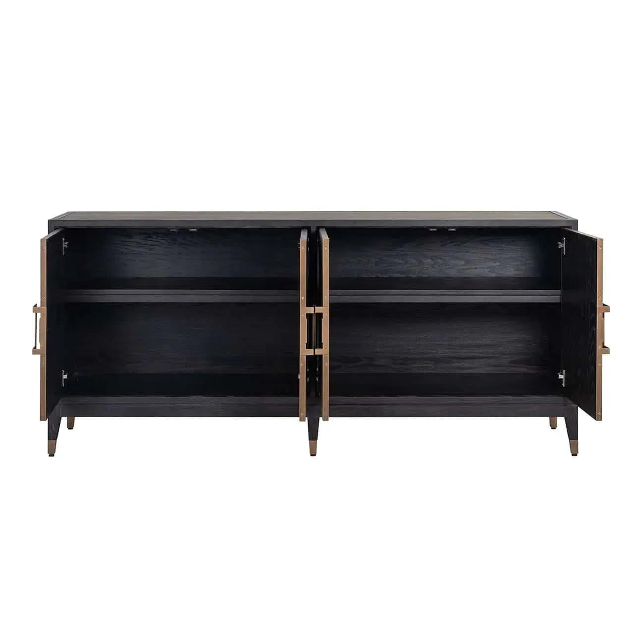 Buffet Bloomville 4-portes-buffet-classique-chic-intemporel-chéne-noir-cuir-majdeltier-5 Buffet Bloomville 4 portes buffet classique chic intemporel chene noir cuir majdeltier 5