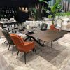 Table Rectangulaire Extensible En Ceramique Hector bronze rouille pied central etoile 12 personnes majdeltier 3 1
