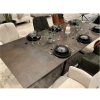 Table Rectangulaire Extensible En Ceramique Hector bronze rouille pied central etoile 12 personnes majdeltier 4 1