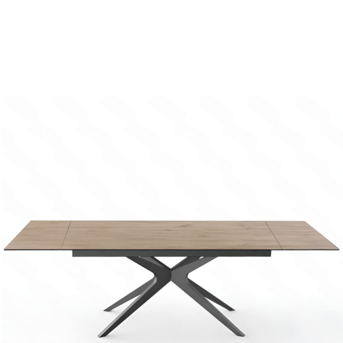 Table Rectangulaire Extensible En Ceramique Hector effet bois pied cental etoile majdeltier 3