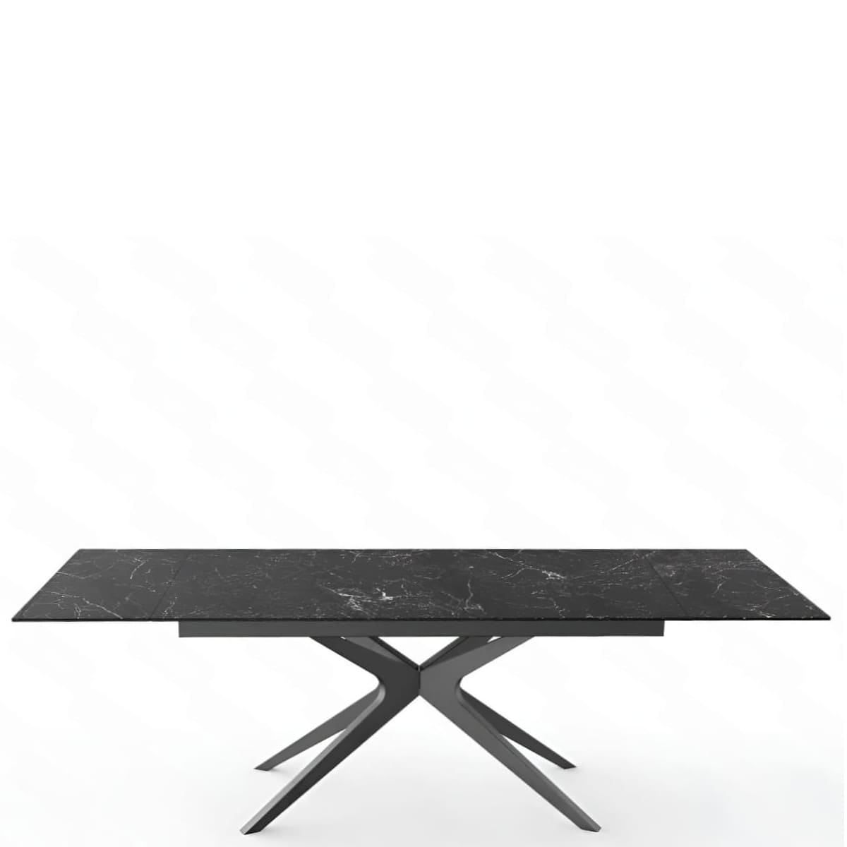 Table Rectangulaire Extensible En Ceramique Hector marbre anthracite pied central etoile majdeltier 3