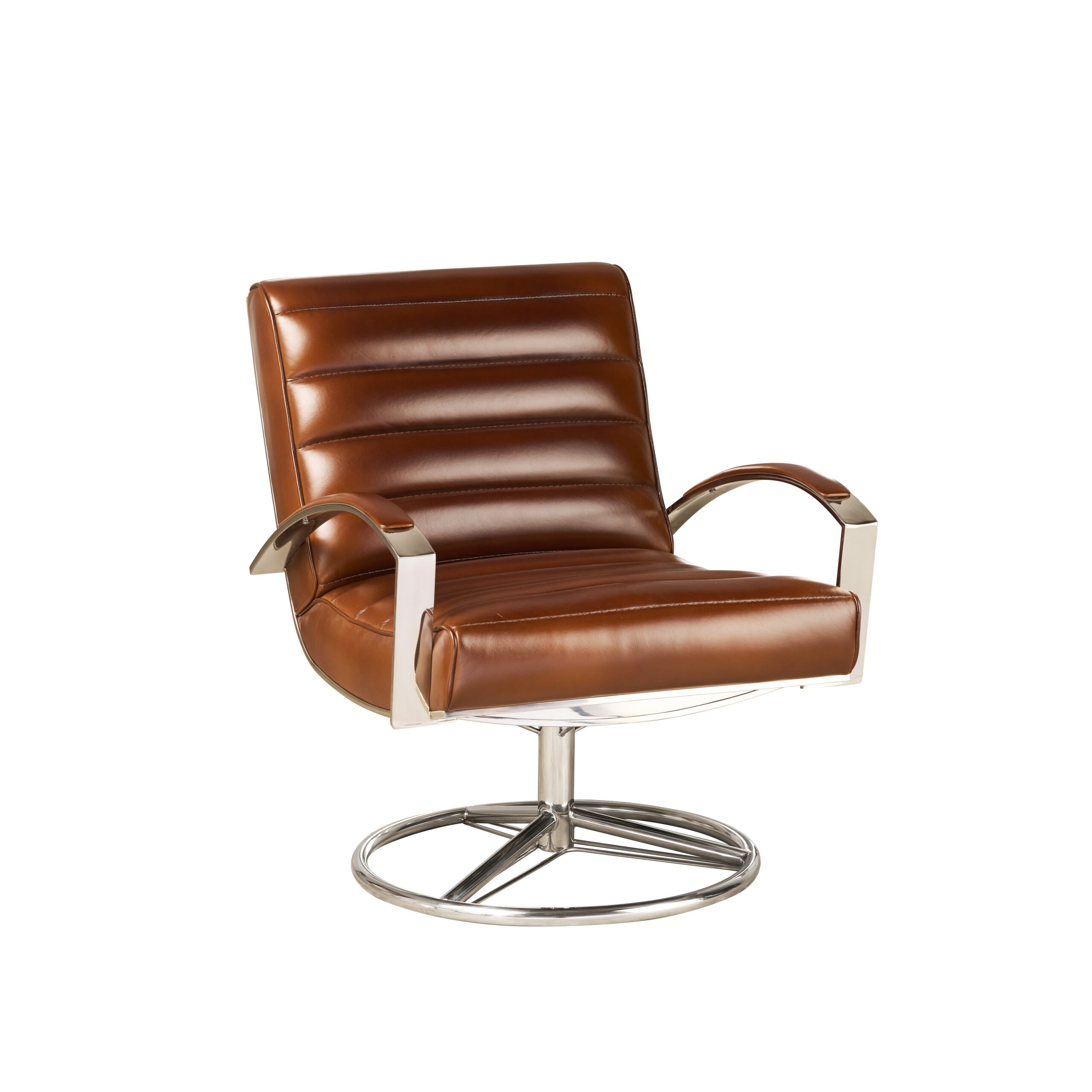 Fauteuil Pivotant Madrid - Design intemporel cuir et chrome
