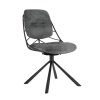chaise design confortable pivotante tissu lexi pied metal anthracite pauline majdeltier 6