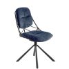 chaise design confortable pivotante tissu lexi pied metal bleu pauline majdeltier 7 1