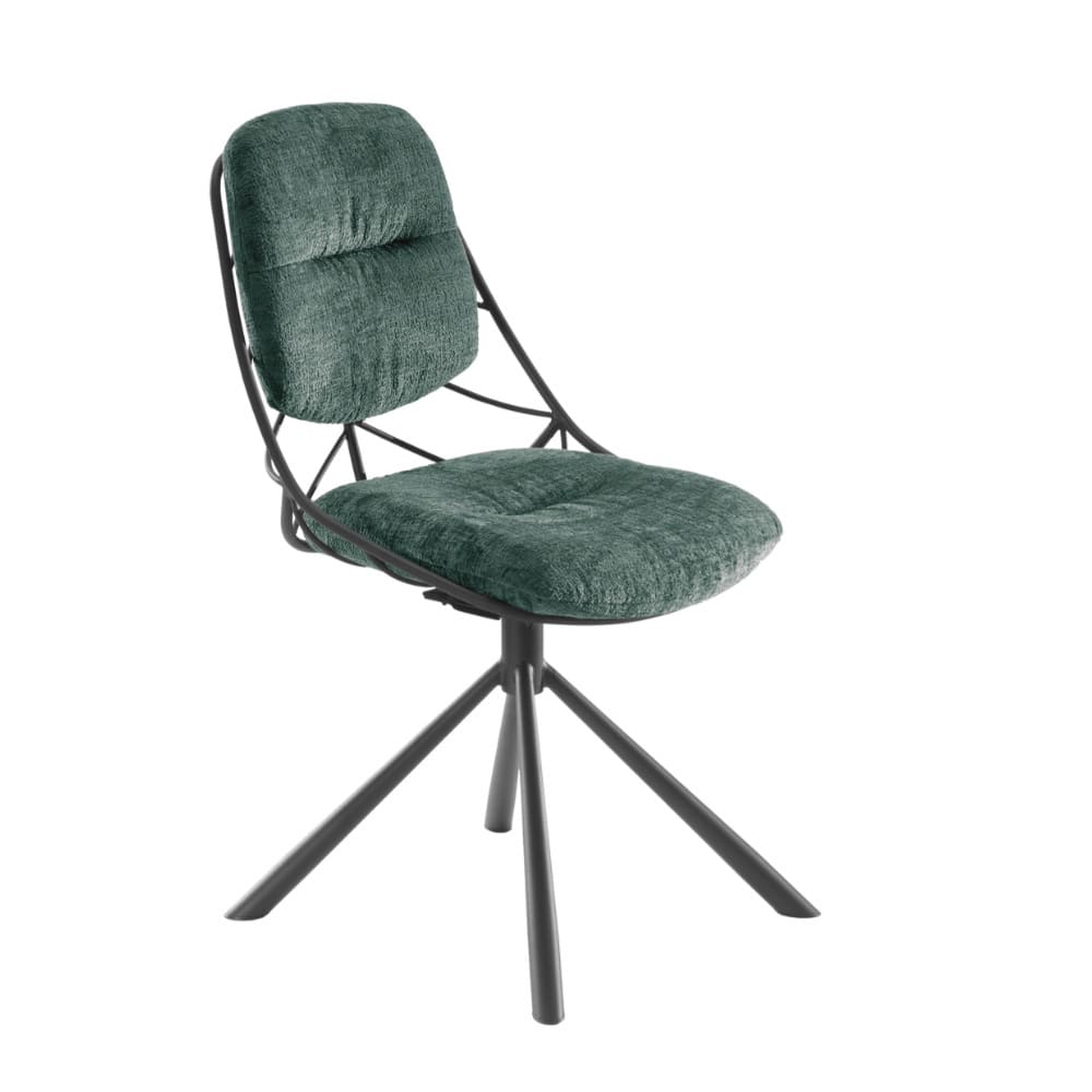 chaise design confortable pivotante tissu lexi pied metal vert pauline majdeltier 6