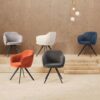 Chaises pivotantes BASH en 5 coloris : gris clair, beige, bleu, brique et anthracite