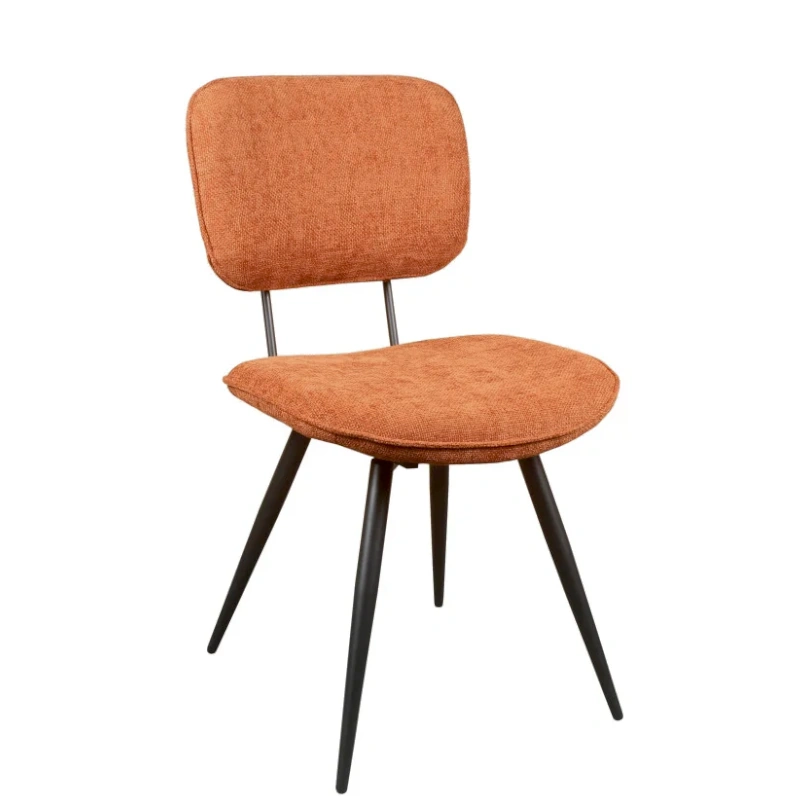 chaise mira orange brique 4 pieds metal industriel poignee majdeltier 0