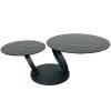 table basse ronde pivotante extensible aqua verre noit trempe waterglass majdeltier 2
