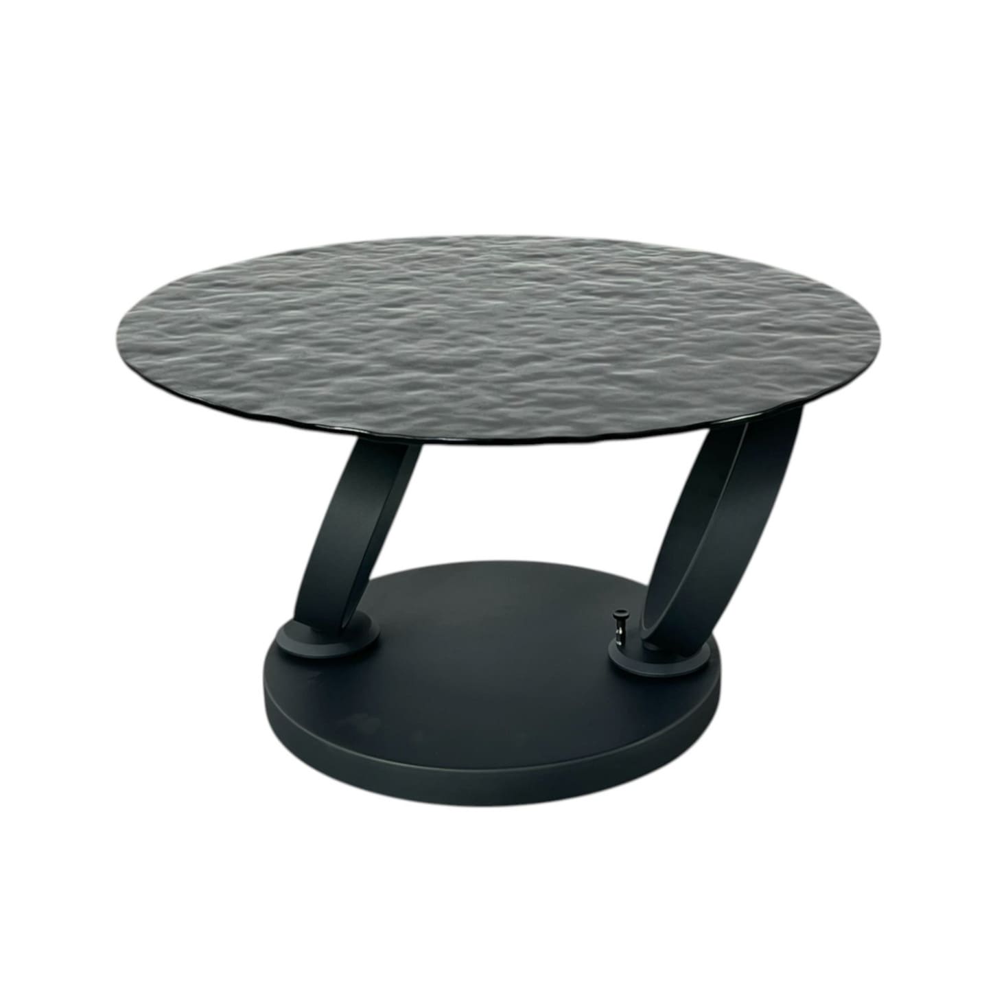 table basse ronde pivotante extensible aqua verre noit trempe waterglass majdeltier 4