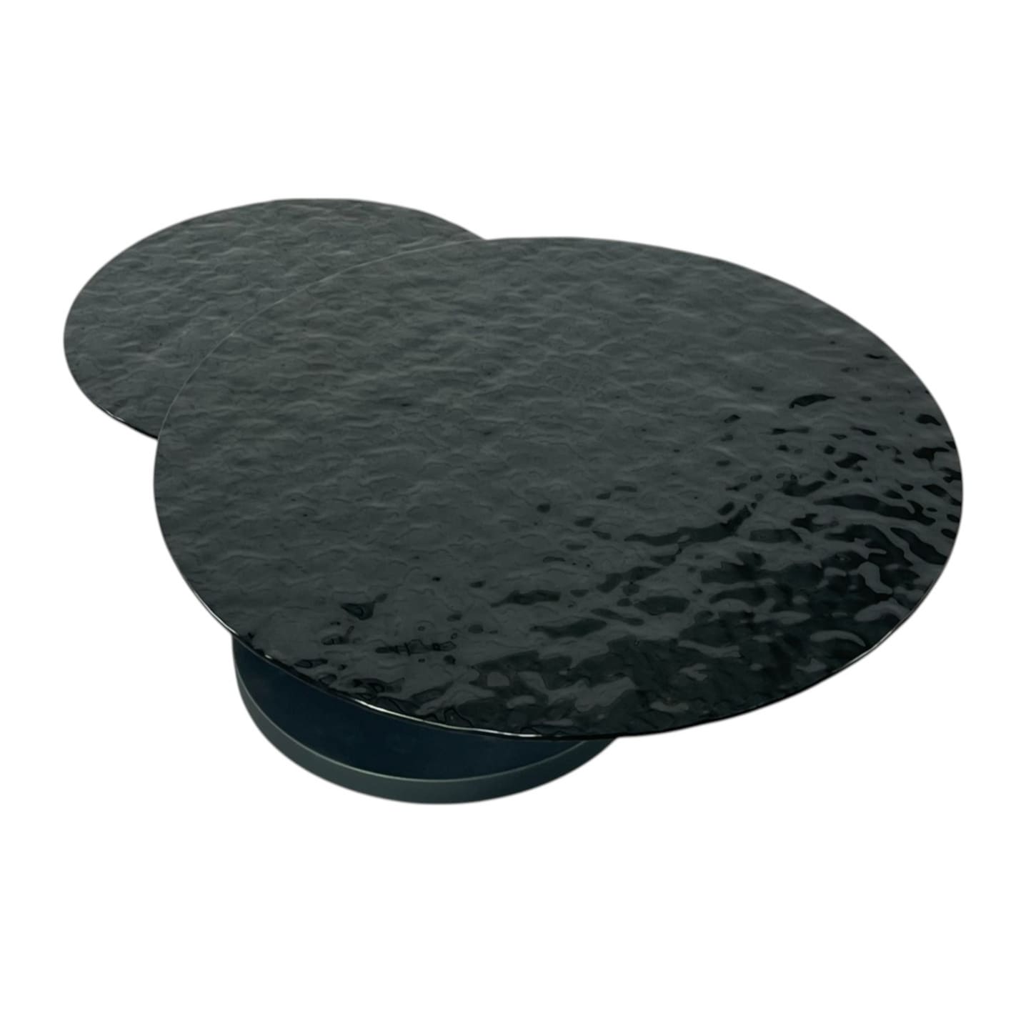 table basse ronde pivotante extensible aqua verre noit trempe waterglass majdeltier 6