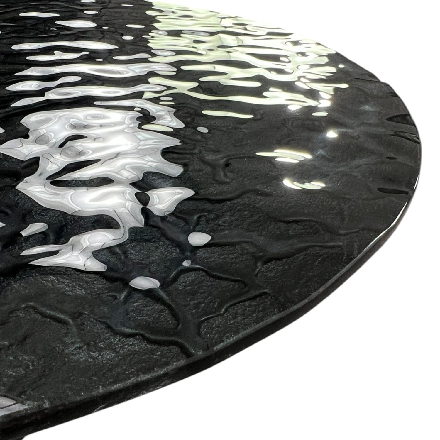 table verre noir martele waterglass majdeltier