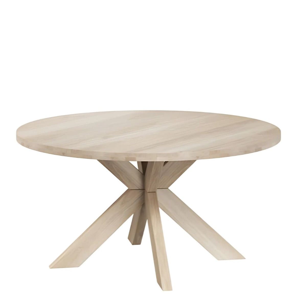 Table à manger Ronde Extensible -Chêne massif- Gala Ø120 et Ø140-ovale-majdeltier-chéne huilé blanc-3 Table à manger Ronde Extensible -Chêne massif- Gala Ø120 et Ø140-ovale