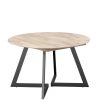Table Ronde Extensible Chene Massif Ellis O120 et O140 clair blanchi pieds metal majdeltier 2