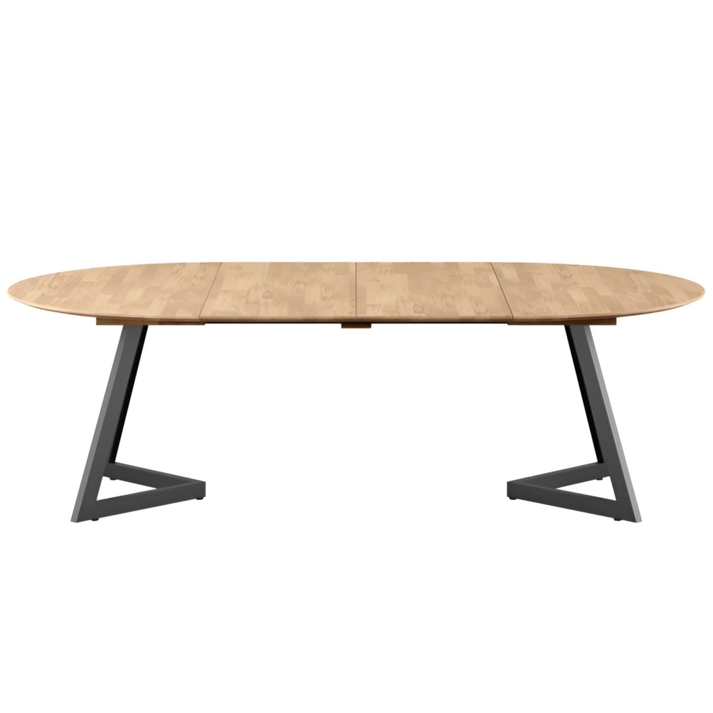 Table Ronde Extensible Chene Massif Ellis O120 et O140 clair naturel pieds metal 2 allonges majdeltier 2
