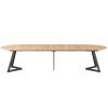 Table Ronde Extensible Chene Massif Ellis O120 et O140 clair naturel pieds metal 4 allonges majdeltier 2