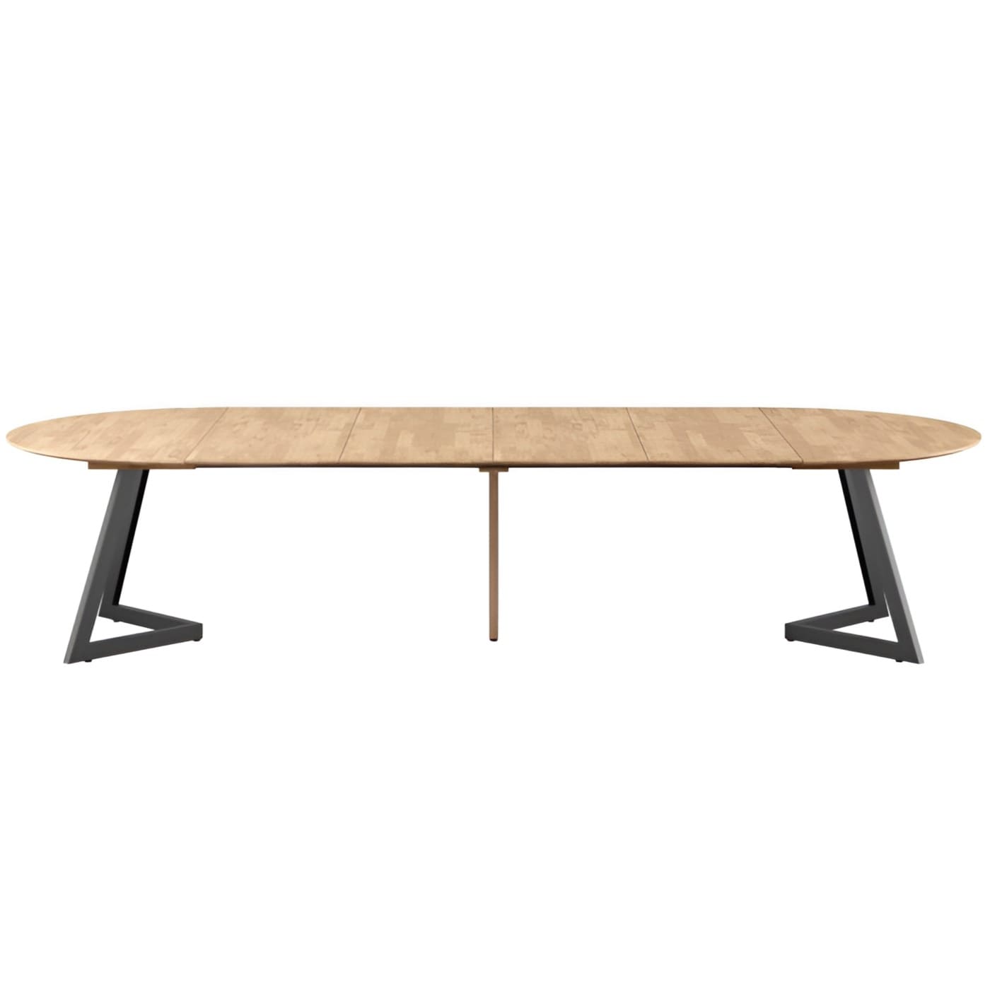 Table Ronde Extensible Chene Massif Ellis O120 et O140 clair naturel pieds metal 4 allonges majdeltier 2