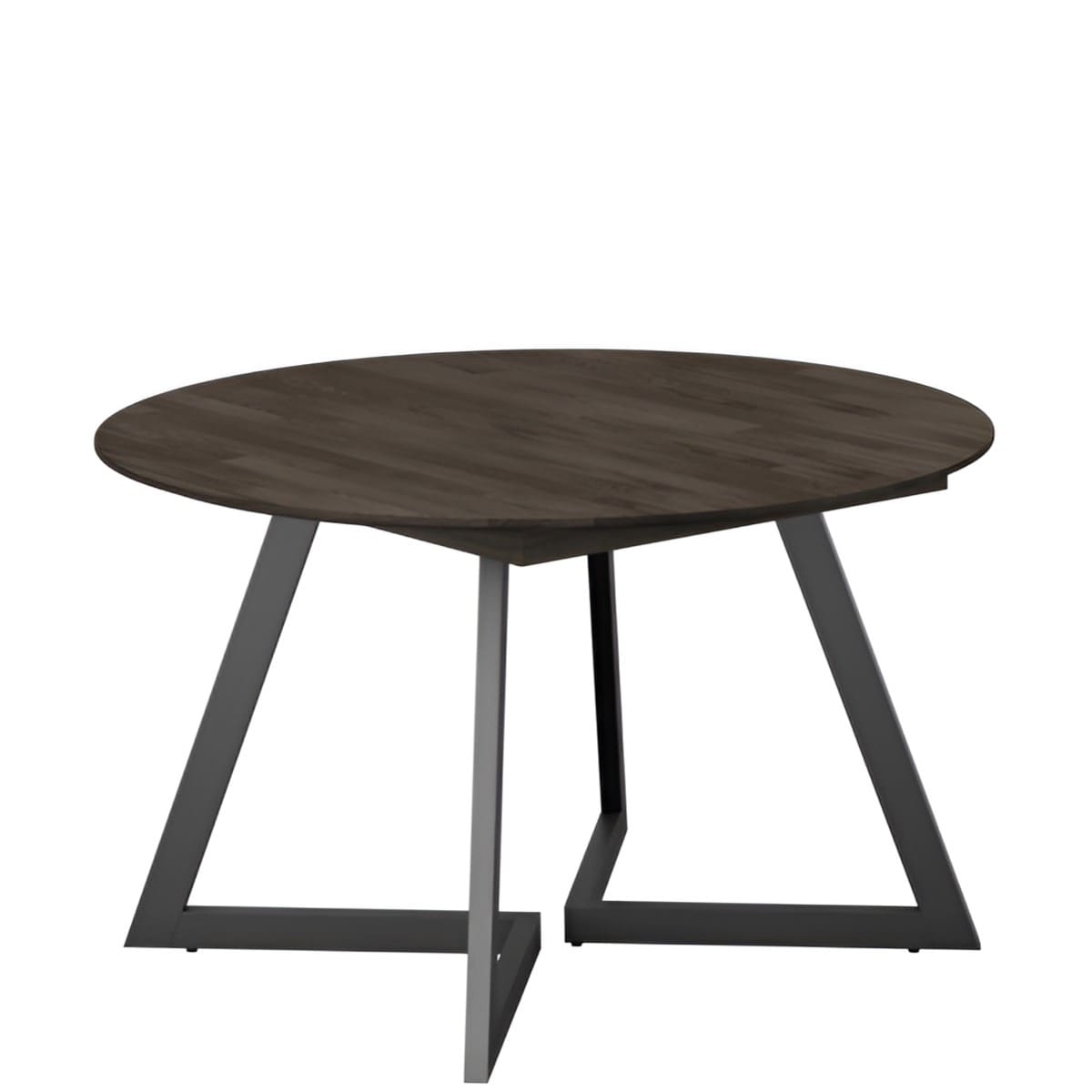 Table Ronde Extensible Chene Massif Ellis O120 et O140 fume pieds metal majdeltier 2