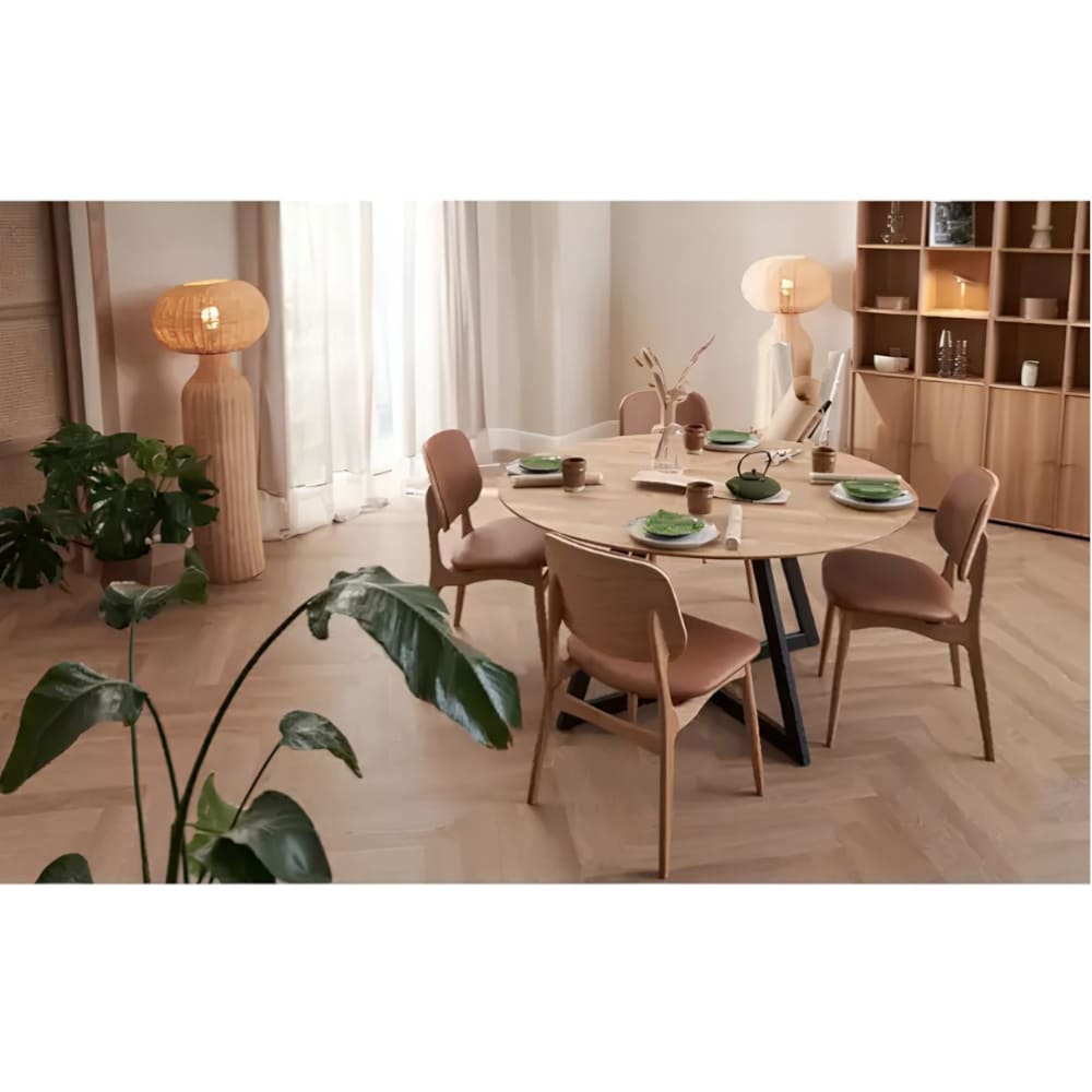 Table Ronde Extensible Chene Massif Ellis O120 et O140 majdeltier 3