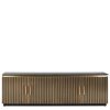 Buffet Bas - Meuble TV Ironville 200 cm – Marbre Noir & Laiton Doré : Grandeur et Polyvalence