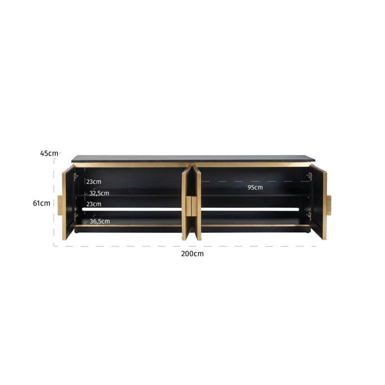 Buffet Bas Meuble TV Ironville 200 cm laiton marbre design hotel chic original majdeltier 4