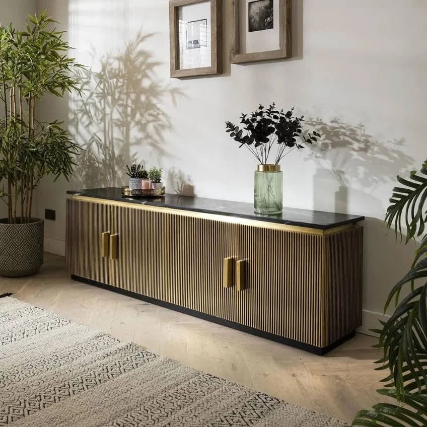 Buffet Bas Meuble TV Ironville 200 cm laiton marbre design hotel chic original majdeltier 7