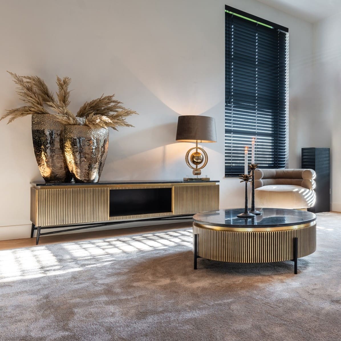 Meuble TV Ironville 170 cm majdeltier laiton 2