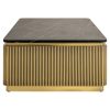Table Basse Rectangulaire Ironville – Marbre Noir Laiton Nervure Esprit Mid Century Modern 2