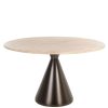 Table Ronde Montgommery Ø130 cm - L'Élégance du Travertin Sans les Contraintes
