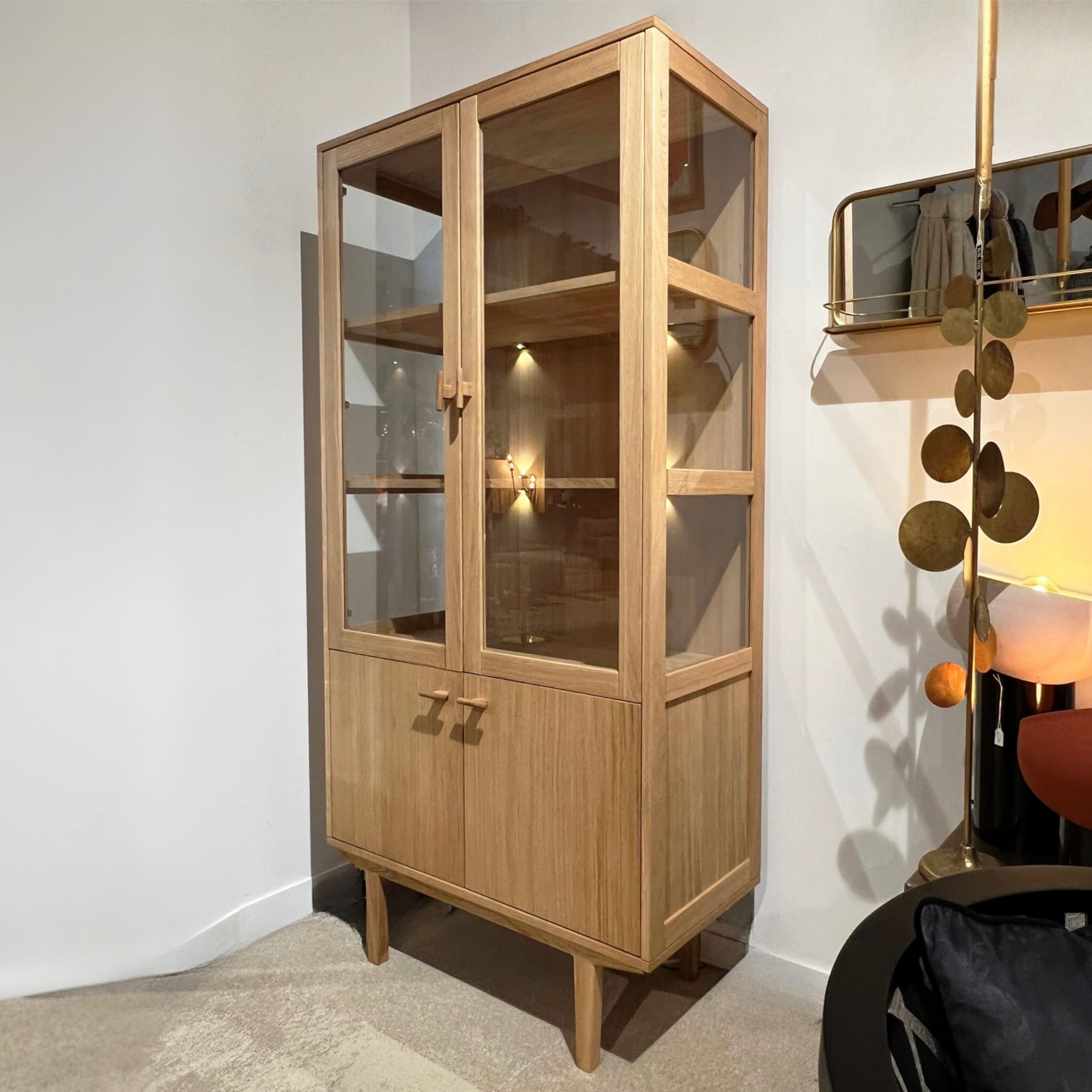 Buffet vitrine Scandinave en Chêne 420 - design danois- Majdeltier
