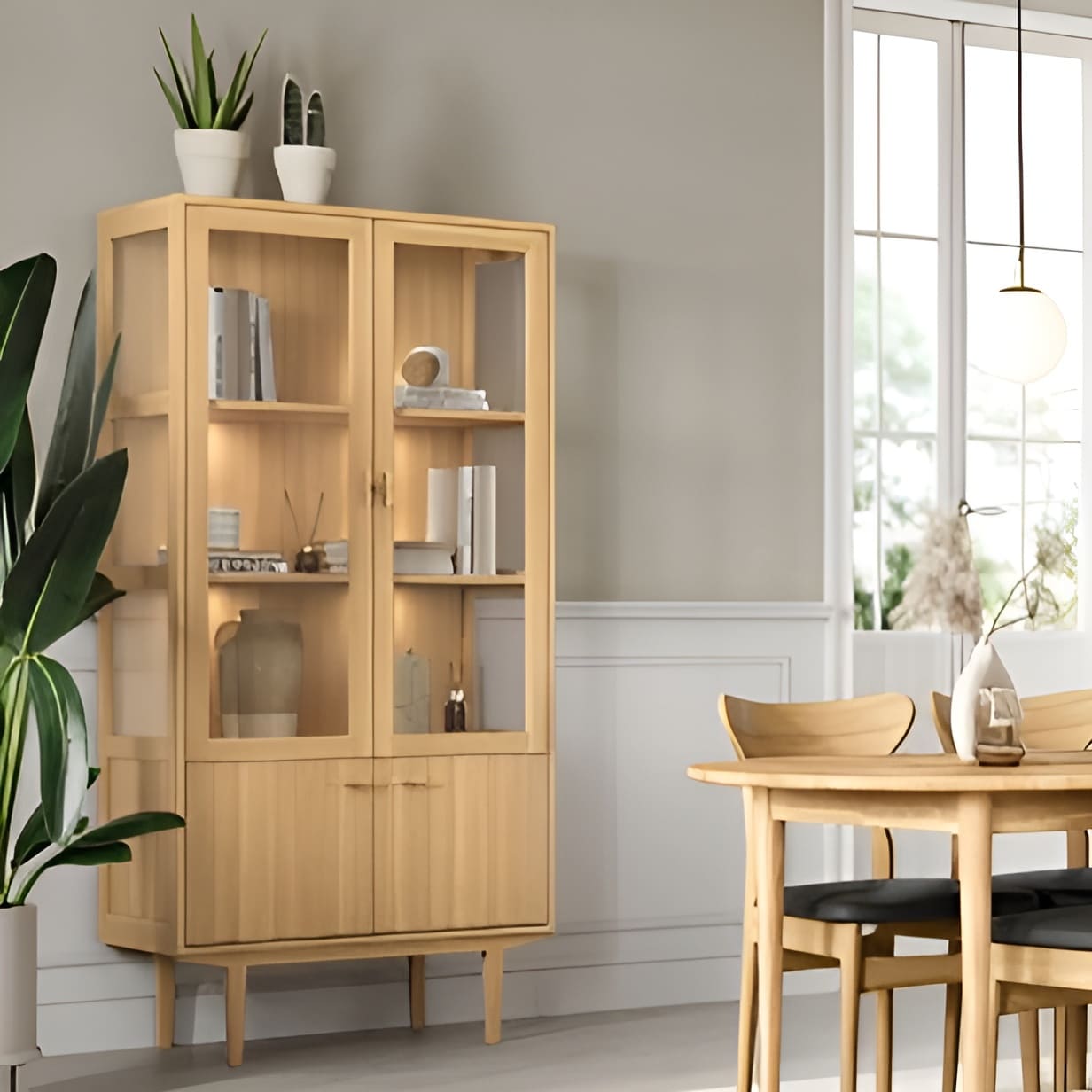 Buffet vitrine Scandinave en Chêne 420 - design danois- Majdeltier