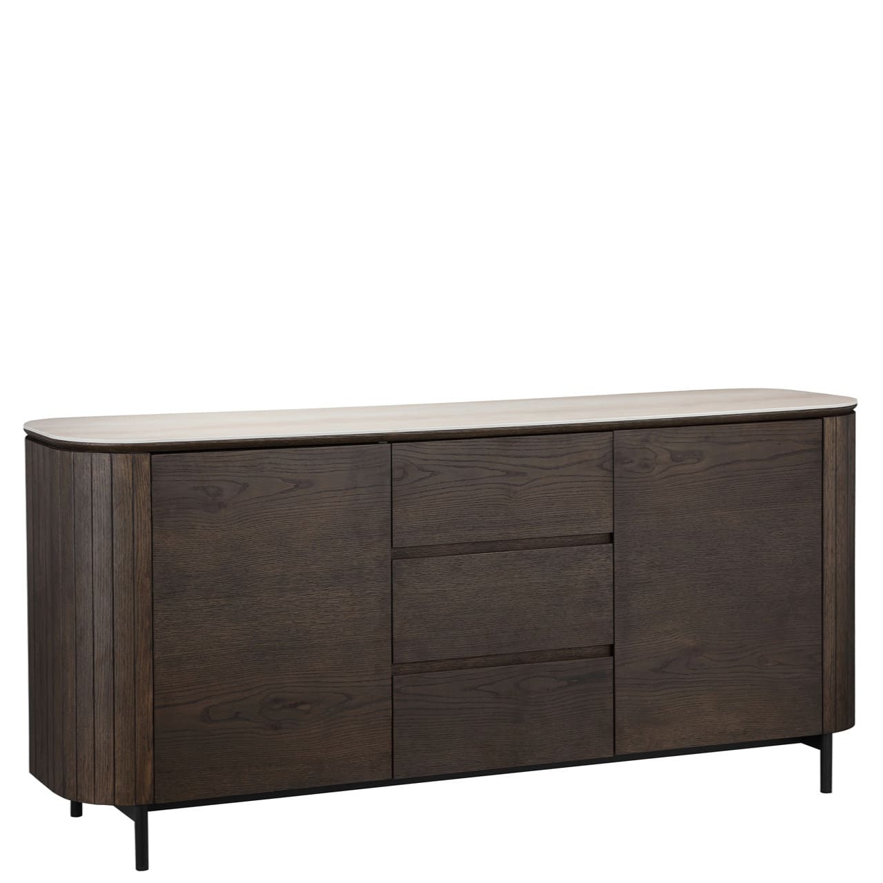 Buffet Arrondi Ritz travertin & chêne 185 cm- richmond-majdeltier-0 Buffet Arrondi Ritz travertin & chêne 185 cm