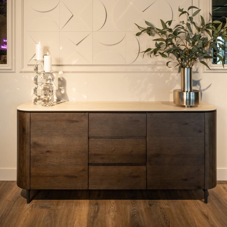 Buffet Arrondi Ritz travertin & chêne 185 cm- richmond-majdeltier-5 Buffet Arrondi Ritz travertin & chêne 185 cm