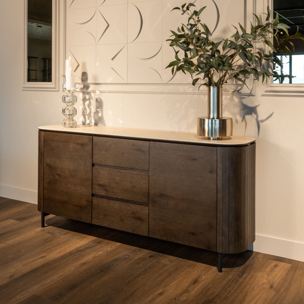 Buffet Arrondi Ritz travertin & chêne 185 cm- richmond-majdeltier-6 Buffet Arrondi Ritz travertin & chêne 185 cm